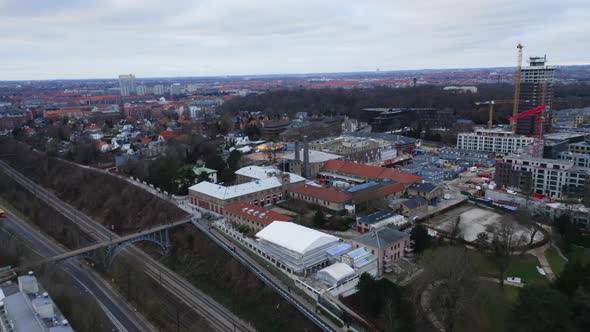 Drone Over The Buildings Of The Vesterbro