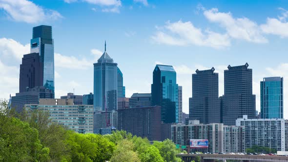 4K Timelapse of the philadelphia skyline - Pennsylvania USA