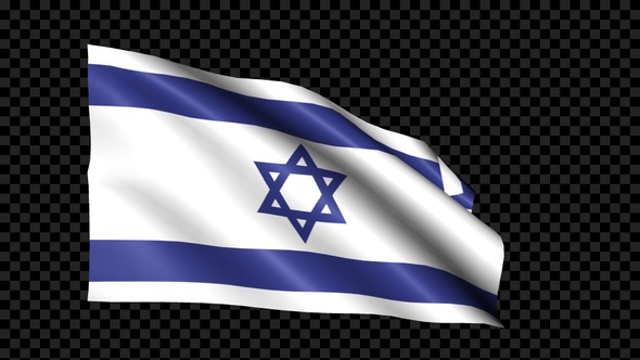 Israel Flag Blowing In The Wind