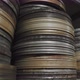 A pile of оld round metal boxes with film strip in them - VideoHive Item for Sale