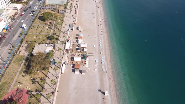 Aerial View of the Beach at the Seaside Resort Town. Turkey