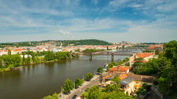Panoramic View from Visegrad in Prague