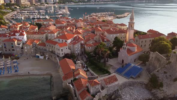 Bird's Eye View of Beautiful Bright Houses with Red Roofs