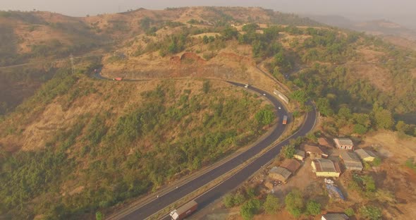 Drone captured an aerial view of Kasara Ghat on Mumbai Agra Highway near Igatpuri