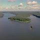 Flight over a lake with a peninsula, 4k drone. - VideoHive Item for Sale