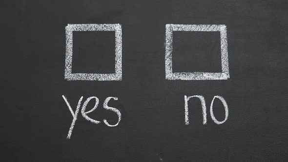 Person Marking Yes Option on Blackboard, Parliament Elections, State Democracy