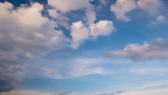 Blue sky white clouds Cloudscape timelapse Amazing summer blue sky Time Lapse in Nature good weather
