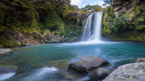 Timelapse of Tawhai Falls (Gollum's Pool) at Tongariro National Park