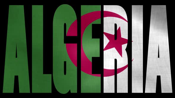 Algeria Flag Into Country Name