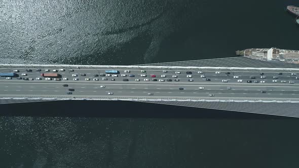 Aerial Drone View of The Zolotoy Golden Bridge