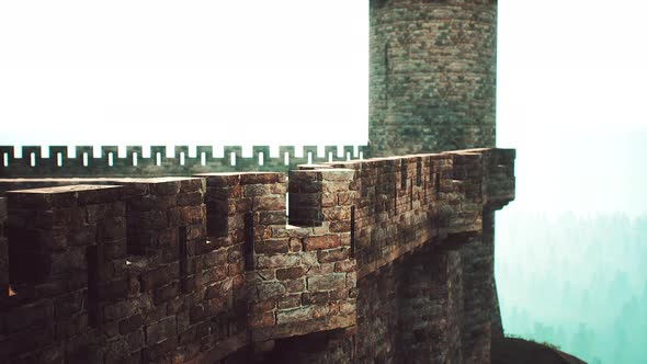 Old Castle Walls at the Sunset alt