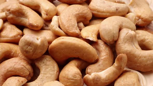 Close up of roasted cashew nuts