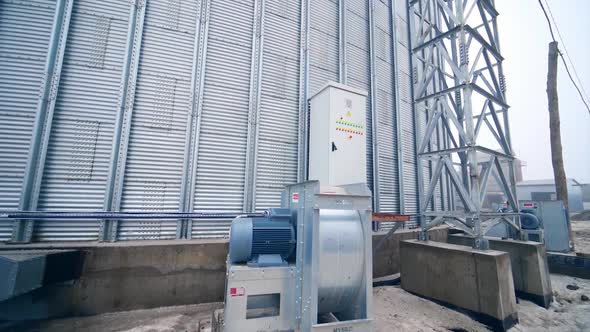 Grain storage generator. Grain storage generator with big metal tank