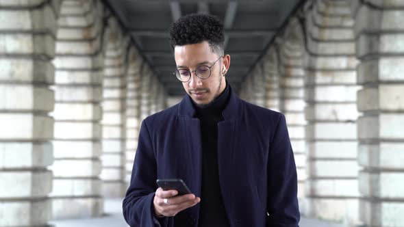 Businessman using smartphone