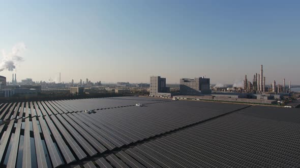 Solar power station in pond