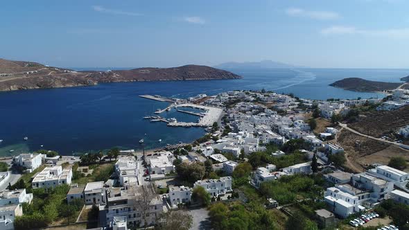 Serifos island in the Cyclades in Greece seen from the sky