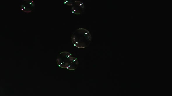 Soap Bubbles on Black Background