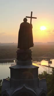 Monument To Vladimir the Great at Dawn in the Morning