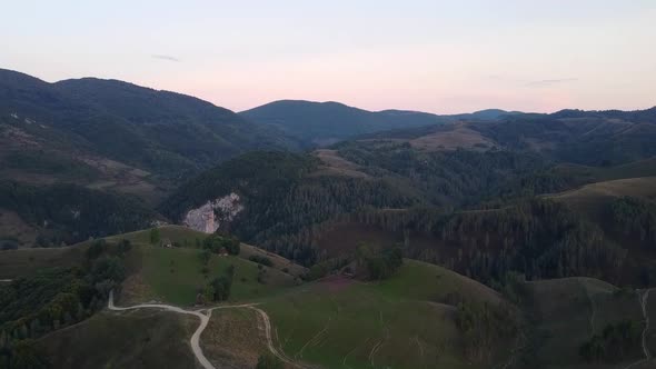 Panoramic Mountain Landscape Aerial View