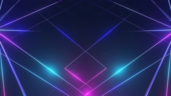Neon Lines Abstract Geometric Background Seamless Loop