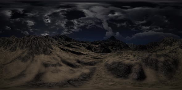 VR 360 Huge Dark Clouds Over Scottish Highlands