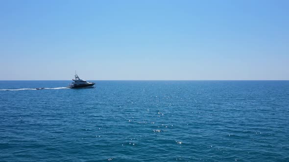 Flight Over Boat In The Mediterranean