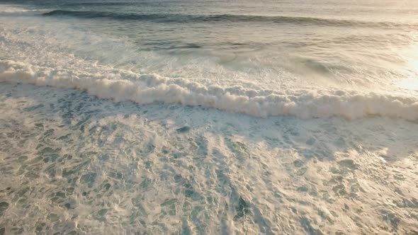 Water Surface with Big Waves, Aerial view. Bali