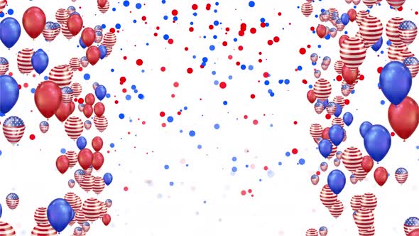American Independence Day. Veterans day. USA July fourth holiday greeting Balloons.