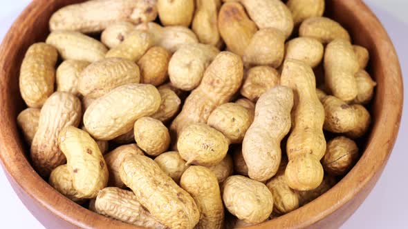 Peanuts in Shell Closeup Top View