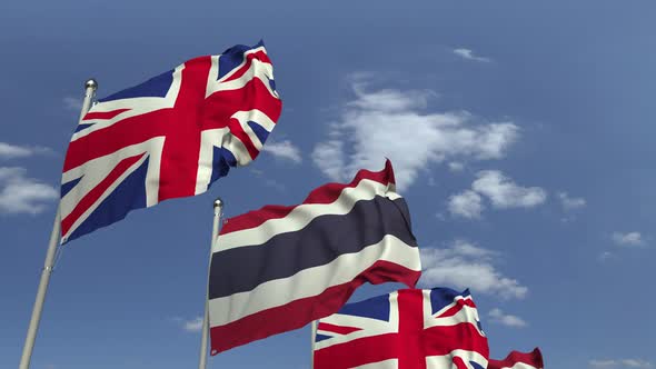 Flags of Thailand and the United Kingdom