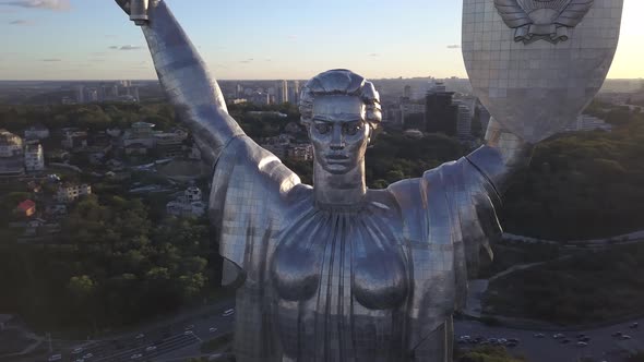 Monument Motherland. Aerial. Kyiv. Ukraine