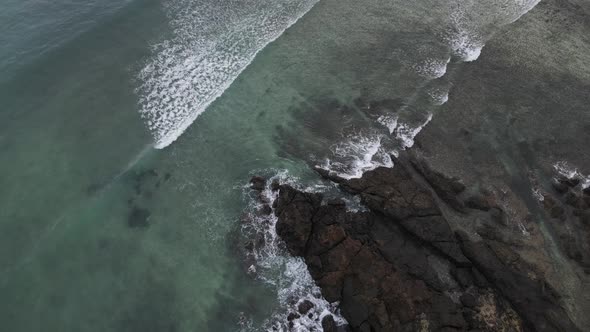 Waves crashing on the rocks