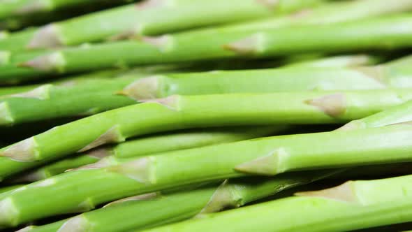 Asparagus Fresh Raw Organic Green Asparagus Sprouts Closeup Healthy Vegetarian Food