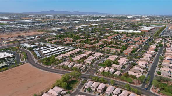 View Overlooking Small Town a Avondale City of Rugged Mountains Near on Highway Interstate