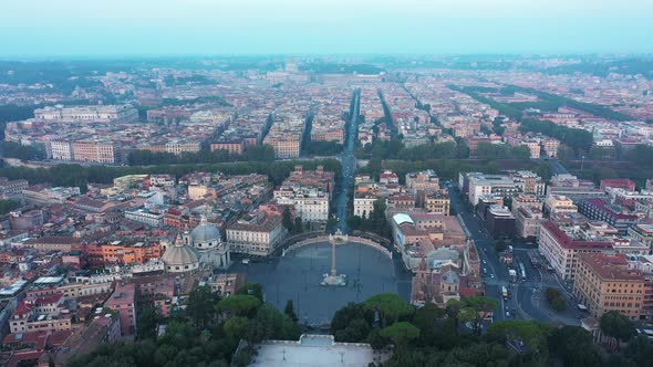 Rome Aerial View At Sunrise