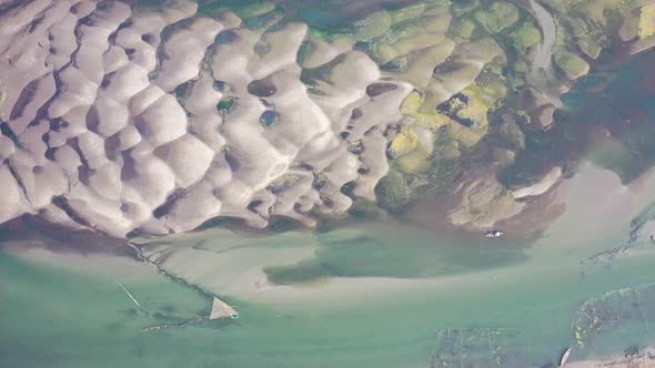 Aerial view of the Kaliganga river in Dhaka, Bangladesh.