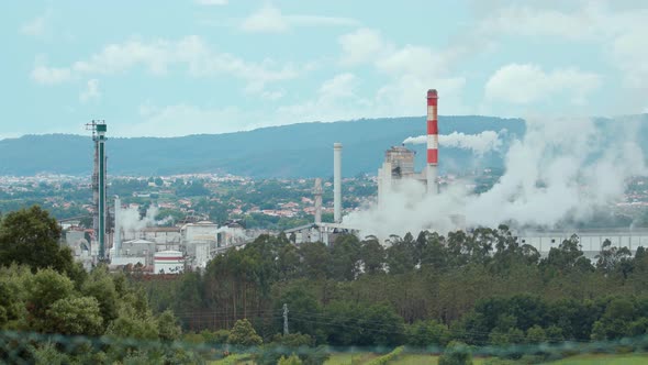 Factory Smoke Pollution Timelapse 07 4K