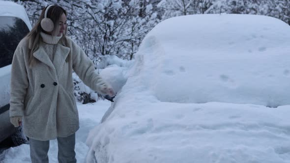Clearing the Car of Snow