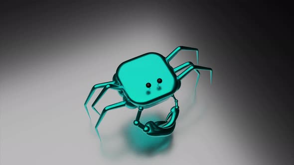 3D model of moving colored crab