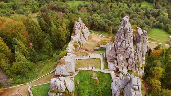 Aerial Drone View of Famous Tustan Fortress