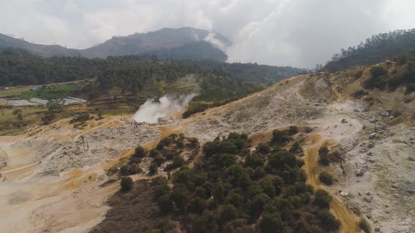Volcanic Plateau Indonesia Dieng Plateau