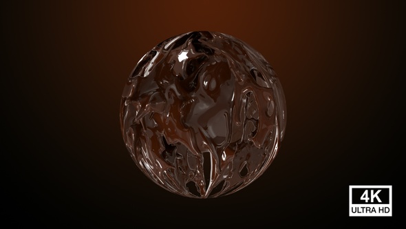 Liquid Chocolate Splash Sphere 4K