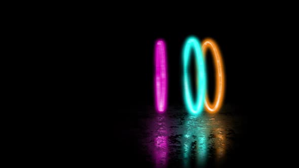 Cool Neon Shapes on black background