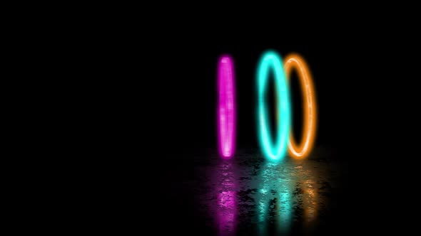 Cool Neon Shapes on black background alt