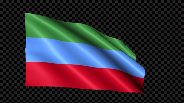 Dagestan Flag Blowing In The Wind