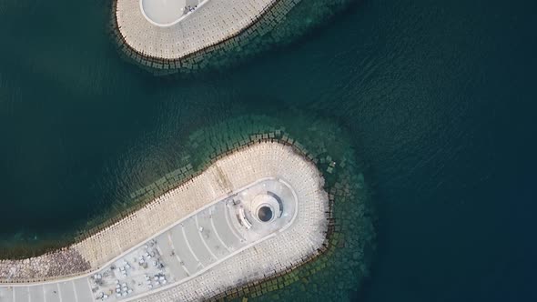 Flight Over the Breakwater in Lustica Bay Marina