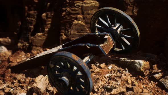 Ancient Historic Gun in the Stone Canyon