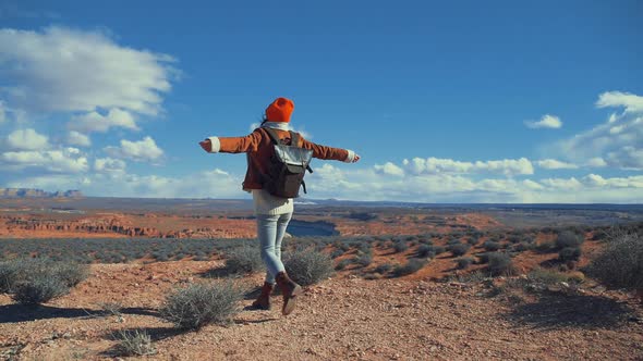 Young traveler with a backpack