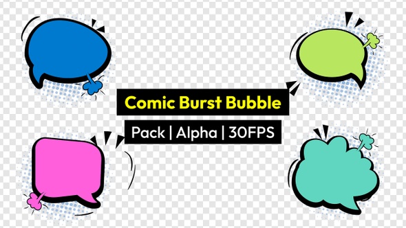 Comic Burst Pack Bubble Call Out Text Popup Animation
