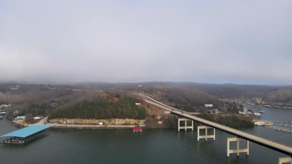 Lake of the Ozarks Bridge Connecting St. Louis and Kansas, Aerial